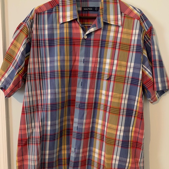 Nautica Men's Colorful Plaid Button Down Shirts - Picture 1 of 6